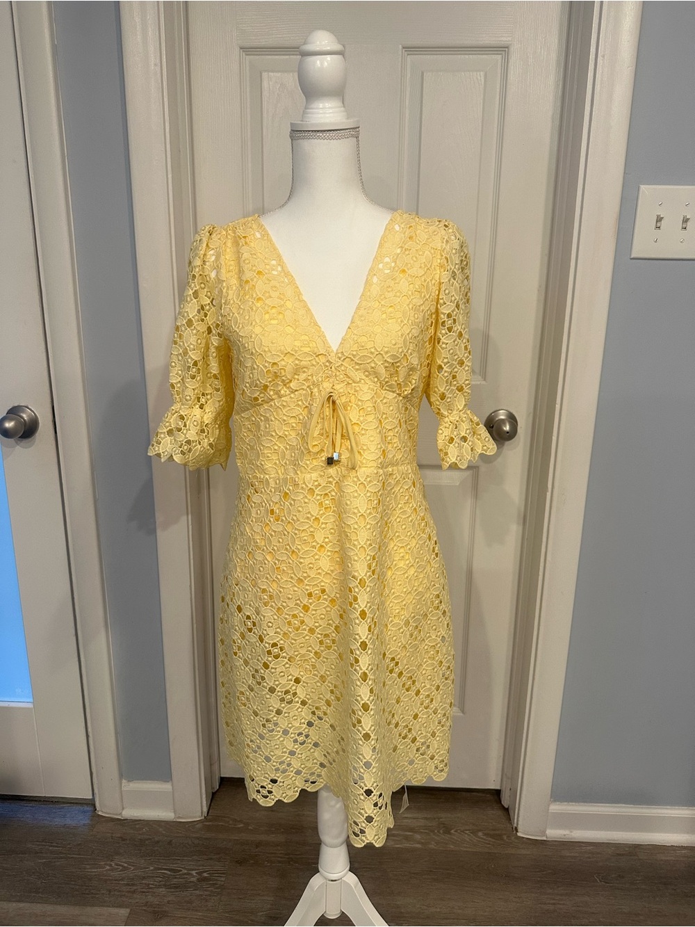 MICHAEL Michael Kors Yellow Eyelet Lace Mini Dress